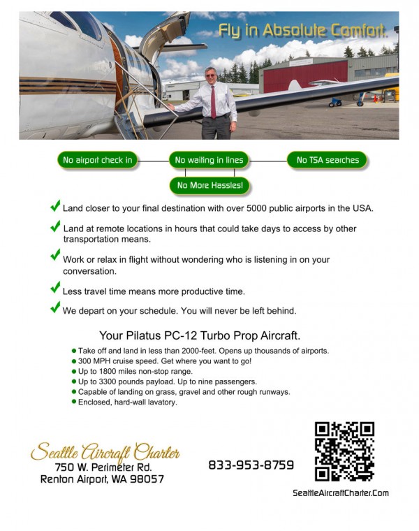 Our Air Charter Brochure. | Seattle Aircraft Charter